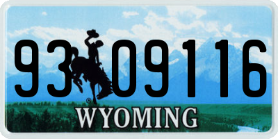 WY license plate 9309116