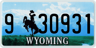 WY license plate 930931