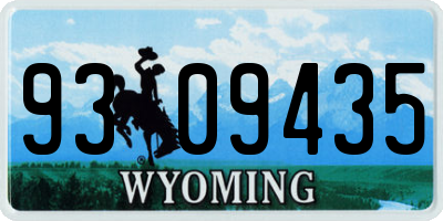 WY license plate 9309435