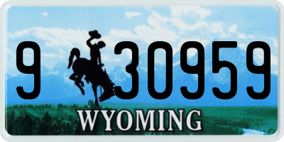 WY license plate 930959
