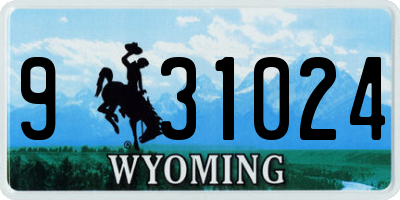 WY license plate 931024