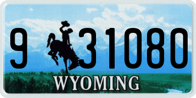 WY license plate 931080