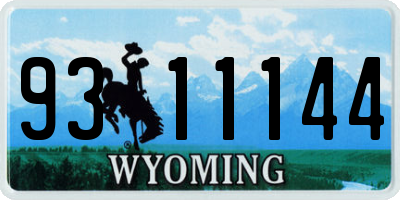 WY license plate 9311144