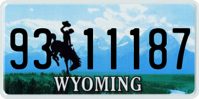 WY license plate 9311187