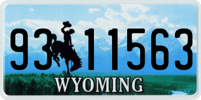 WY license plate 9311563