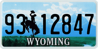 WY license plate 9312847