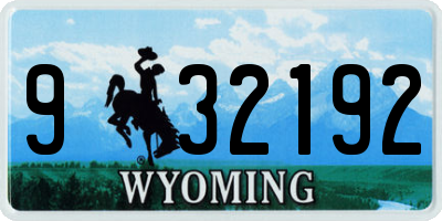 WY license plate 932192