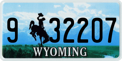 WY license plate 932207