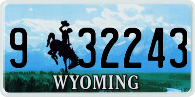 WY license plate 932243