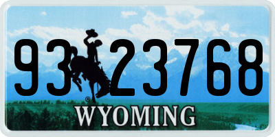 WY license plate 9323768