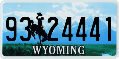WY license plate 9324441