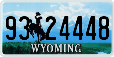 WY license plate 9324448