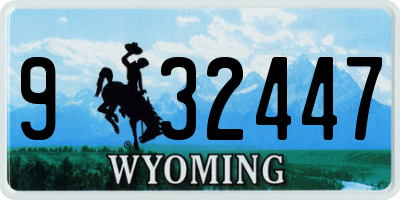 WY license plate 932447
