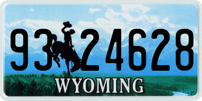 WY license plate 9324628