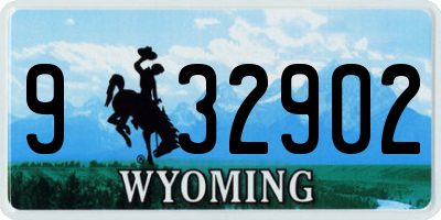 WY license plate 932902