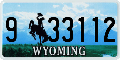 WY license plate 933112