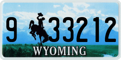 WY license plate 933212