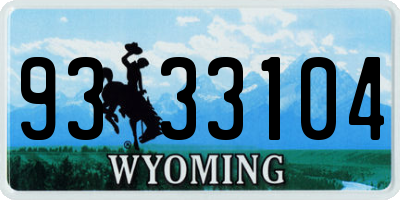 WY license plate 9333104