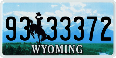 WY license plate 9333372