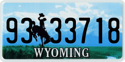WY license plate 9333718