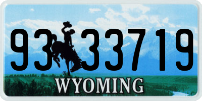 WY license plate 9333719