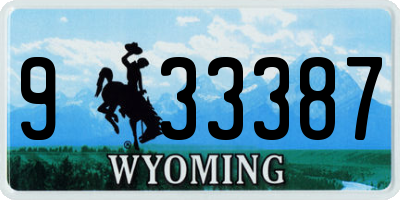 WY license plate 933387