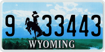 WY license plate 933443