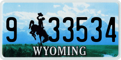 WY license plate 933534