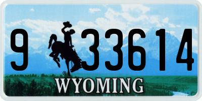 WY license plate 933614