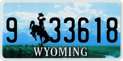 WY license plate 933618