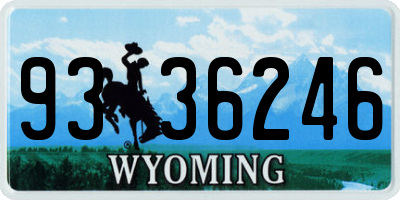 WY license plate 9336246