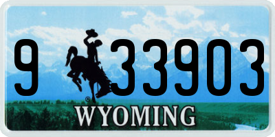 WY license plate 933903