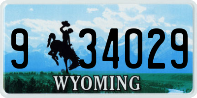WY license plate 934029