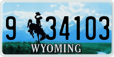 WY license plate 934103