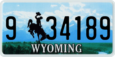 WY license plate 934189