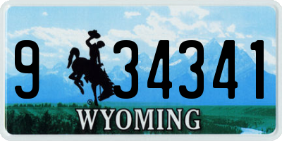 WY license plate 934341