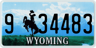 WY license plate 934483