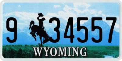 WY license plate 934557