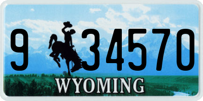 WY license plate 934570