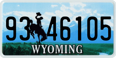 WY license plate 9346105