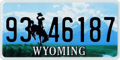 WY license plate 9346187