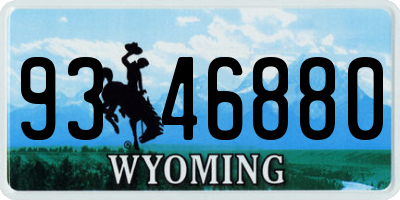 WY license plate 9346880