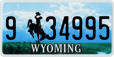 WY license plate 934995