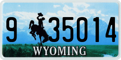 WY license plate 935014