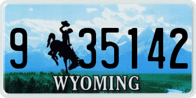 WY license plate 935142