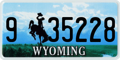 WY license plate 935228