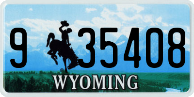 WY license plate 935408