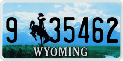 WY license plate 935462