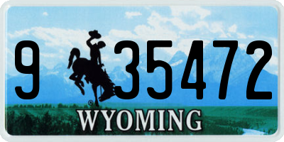 WY license plate 935472