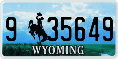 WY license plate 935649